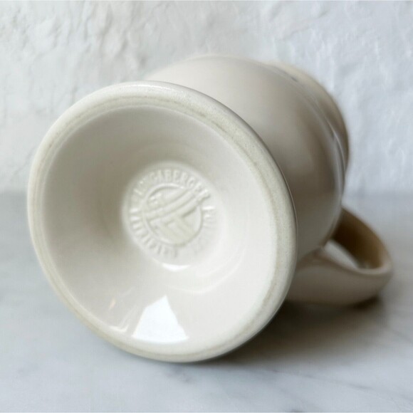 Longaberger Pottery Grandmug Footed Latte Cup Woven Traditions Red - Picture 5 of 7